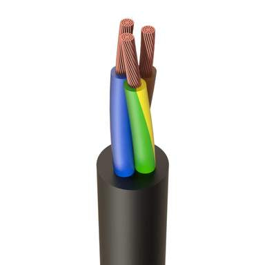 4.00mm² 3 Core HO7RNF Rubber Flexible Cable (Cut Length Sold By The Mtr)
