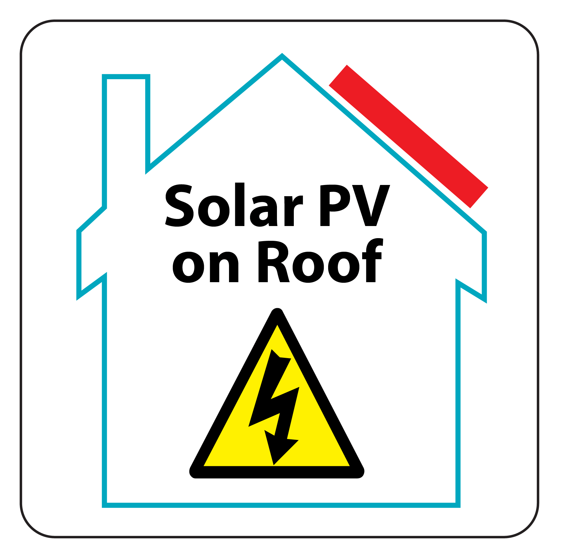 PV on roof Hazard warning Label sheet