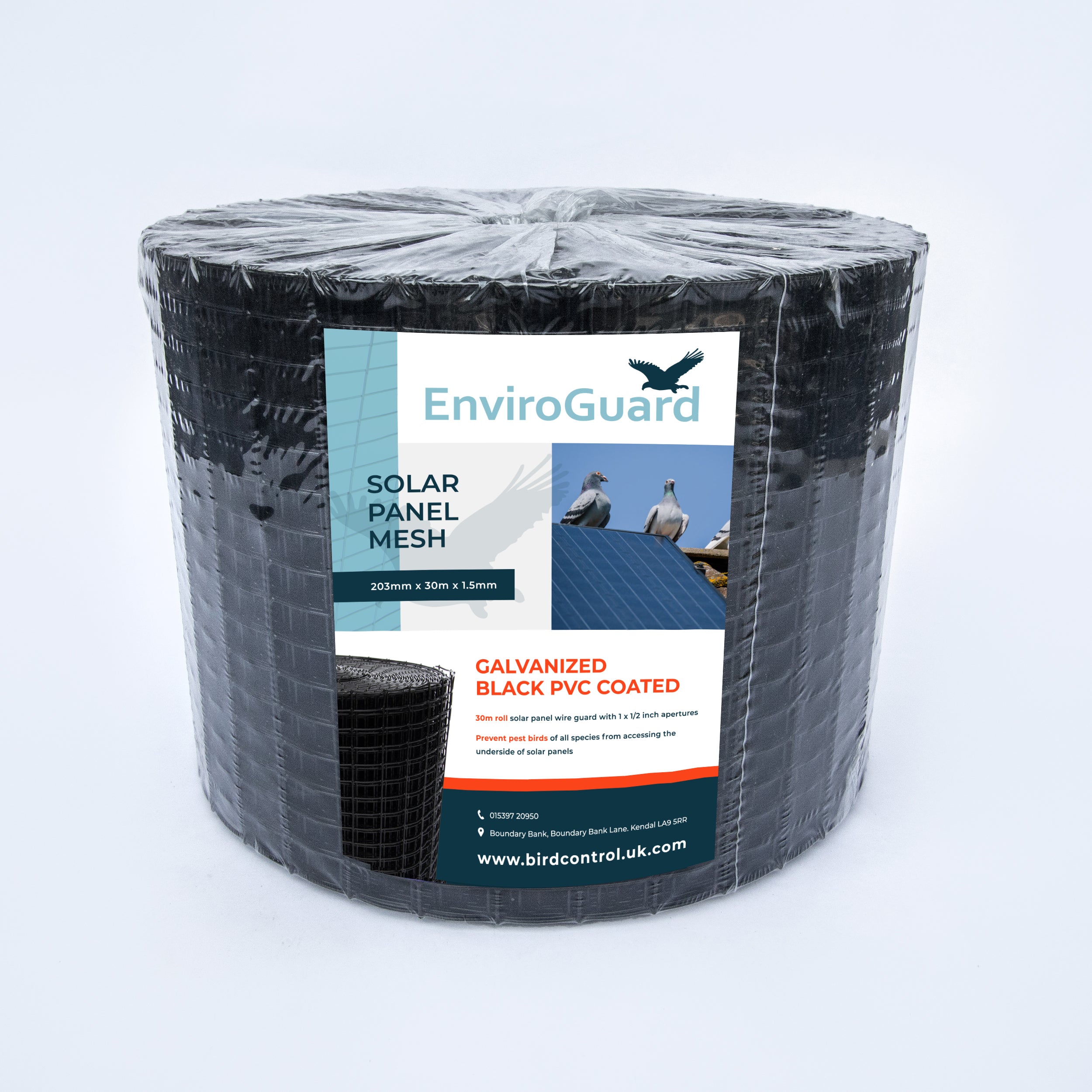 EnviroGuard Solar panel Bird proofing deterrent 30m Roll PVC coated galvanized solar mesh